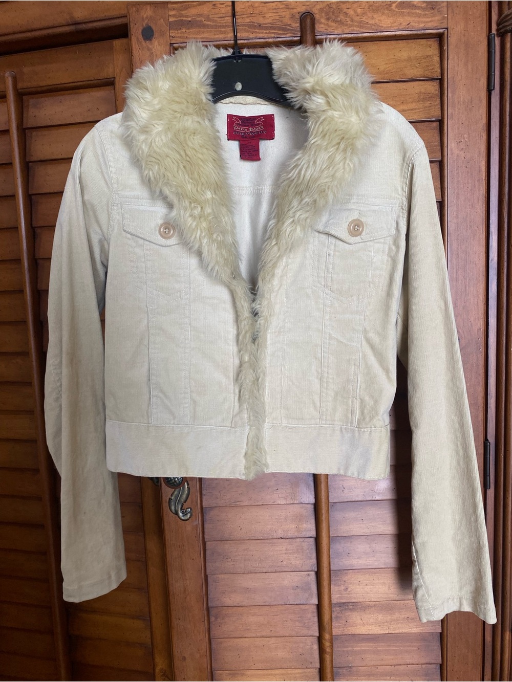 Paris Blues Cream Corduroy Teddy Collar Jacket